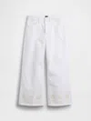 Gap Factory Kids High Rise Wide-leg Ankle Jeans In White