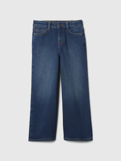 Gap Factory Kids High Rise Wide-leg Ankle Sweatpant Jeans In Blue