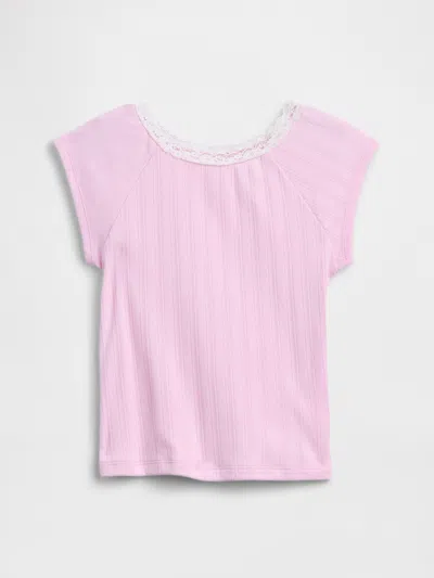Gap Factory Kids Lace-trim Baby T-shirt In Brown