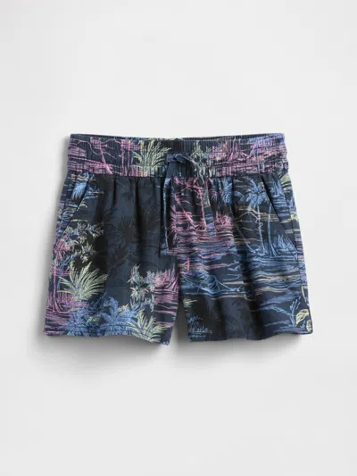 Gap Factory Kids Linen-blend Pull-on Shorts In Multi