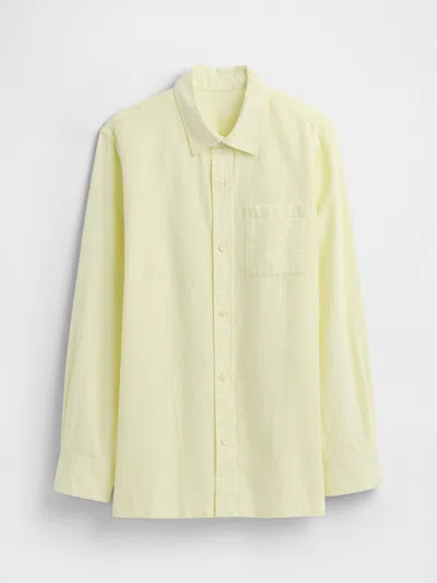 Gap Factory Kids Linen-blend Shirt In Yellow