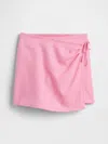 Gap Factory Kids Linen-blend Wrap Skort In Pink