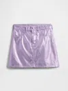 Gap Factory Kids Metallic Denim Mini Skirt In Purple