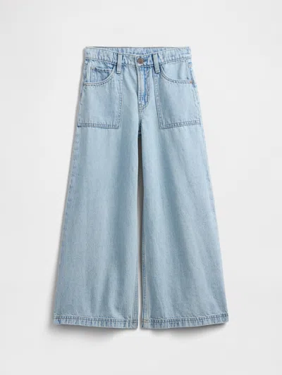 Gap Factory Kids Mid Rise Baggy Utility Jeans In Blue