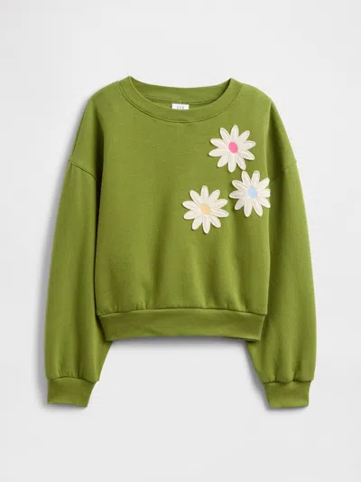 Gap Factory Kids Oversized Crewneck Sweatshirt In Green