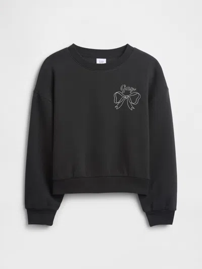 Gap Factory Kids Oversized Gap Graphic Sweatshirt In Black