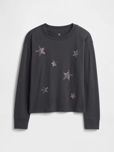 Gap Factory Kids Oversized Graphic T-shirt In Gray
