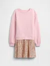 Gap Factory Kids Oversized Sequin Sweatshirt Dress In Pink