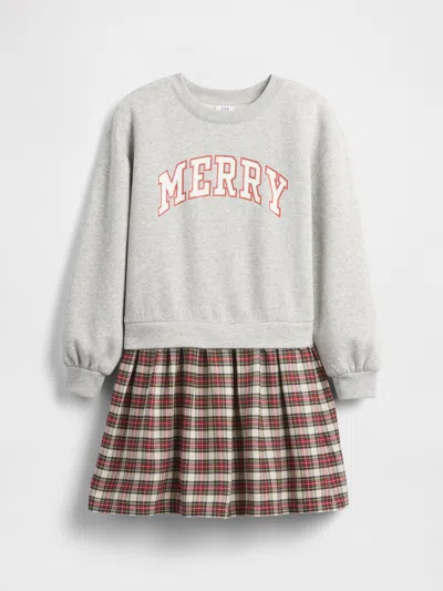 Gap Factory Kids Oversized Sequin Sweatshirt Dress In White