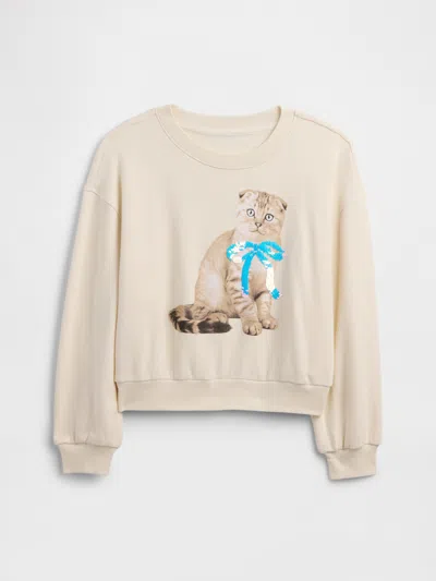 Gap Factory Kids Oversized Wedge Graphic Sweatshirt In Neutral