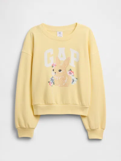 Gap Factory Kids Oversized Wedge Graphic Sweatshirt In Yellow