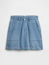 Gap Factory Kids Paperbag Sweatpant Jean Utility Skirt In Blue