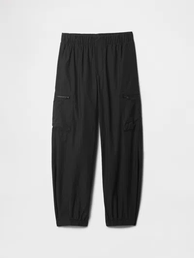 Gap Factory Kids Parachute Zip-cargo Pull-on Pants In Black