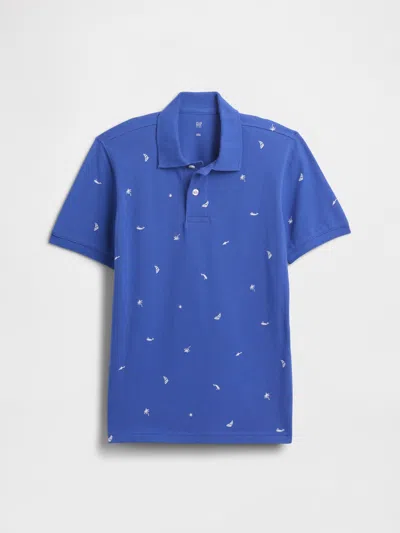 Gap Factory Kids Pique Polo Shirt Shirt In Blue