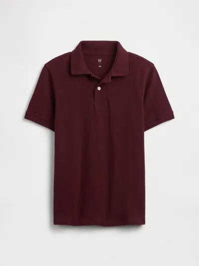 Gap Factory Kids Pique Polo Shirt Shirt In Burgundy