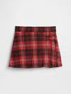 Gap Factory Kids Plaid Pull-on Pleated Skort In Red