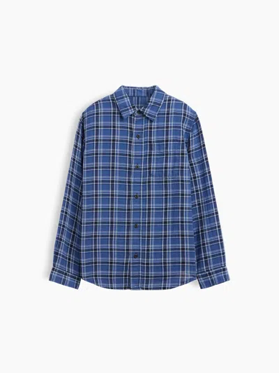 Gap Factory Kids Plaid Shirt In New Navy Blue