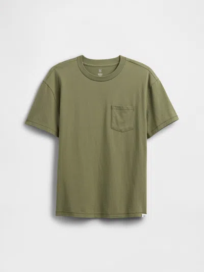 Gap Factory Kids Pocket T-shirt In Green
