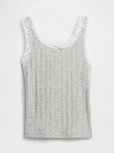 Gap Factory Kids Pointelle Sweater Tank Top In Gray