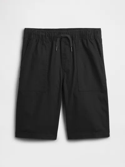 Gap Factory Kids Pull-on Baggy Twill Shorts In Black