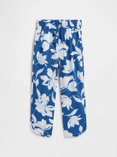 Gap Factory Kids Pull-on Linen-blend Pants In Blue