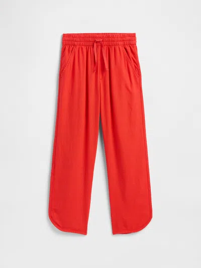 Gap Factory Kids Pull-on Linen-blend Pants In Orange