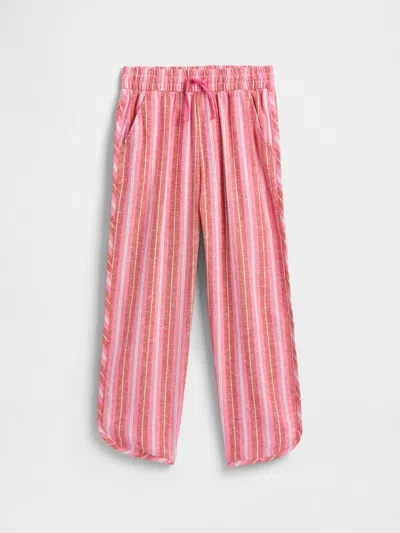 Gap Factory Kids Pull-on Linen-blend Pants In Pink