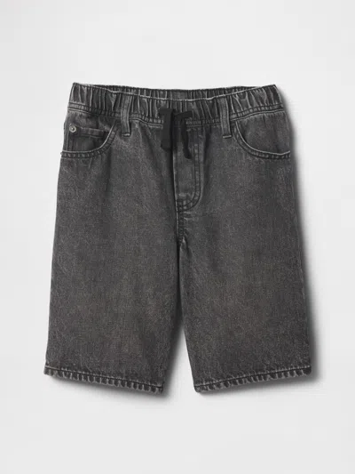 Gap Factory Kids Pull-on Loose Denim Shorts In Black