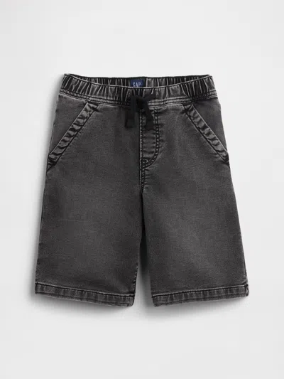 Gap Factory Kids Pull-on Loose Sweatpant Jean Shorts In Black