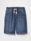 Gap Factory Kids Pull-on Loose Sweatpant Jean Shorts In Blue