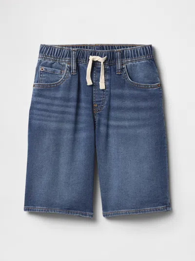Gap Factory Kids Pull-on Loose Sweatpant Jean Shorts In Blue