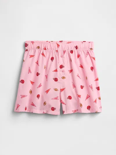 Gap Factory Kids Pull-on Poplin Pj Shorts In Pink
