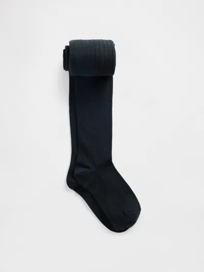 Gap Factory Kids Pull-on Ribbed Tights In Black