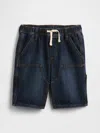 Gap Factory Kids Pull-on Slim Denim Carpenter Shorts In Blue