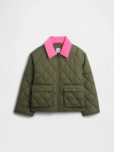 Gap Factory Kids Quilted Barn Jacket In Green