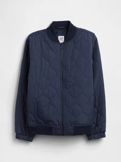 Gap Factory Kids Quilted Bomber Jacket In Blue