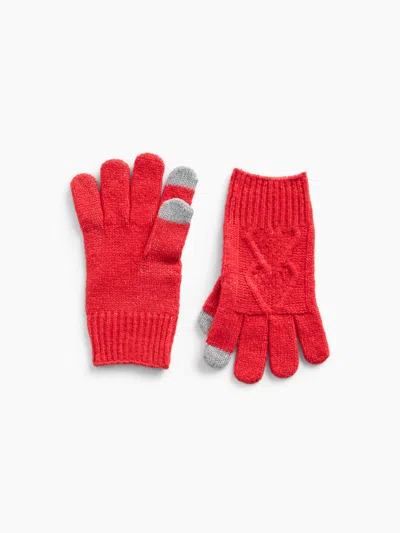Gap Factory Kids Recycled Cable-knit Gloves In Red