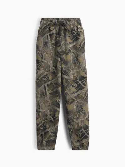Gap Factory Kids Relaxed Camo Gap Logo Joggers In Green