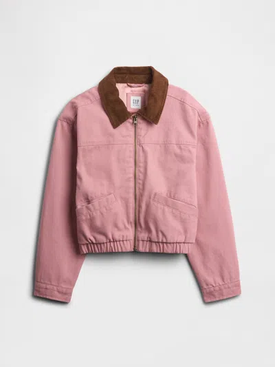 Gap Factory Kids Relaxed Canvas Barn Jacket In Pink