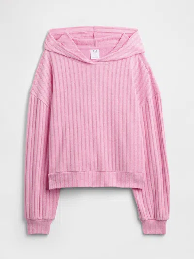 Gap Factory Kids Relaxed Cozy-rib Hoodie In Pink