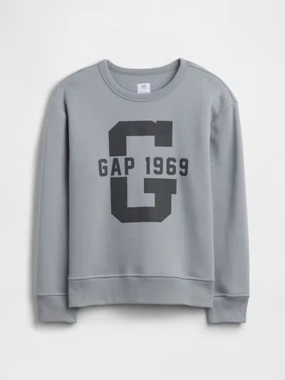 Gap Factory Kids Relaxed Crewneck Graphic Sweatshirt In Gray