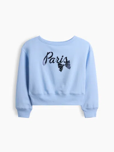 Gap Factory Kids Relaxed Crewneck Graphic Sweatshirt In Paris Baby Blue