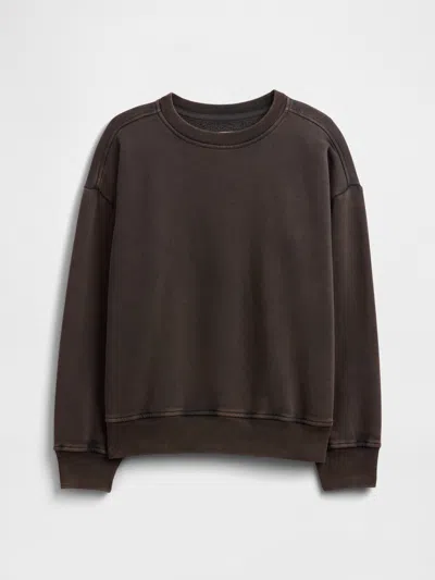 Gap Factory Kids Relaxed Crewneck Sweatshirt In Brown