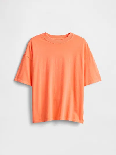 Gap Factory Kids Relaxed Crewneck T-shirt In Orange