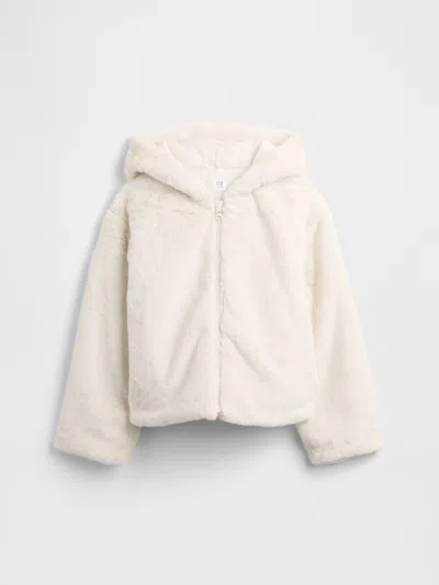Gap Factory Kids Relaxed Faux-fur Jacket In White