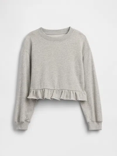 Gap Factory Kids Relaxed French Terry Peplum Sweatshirt In Gray
