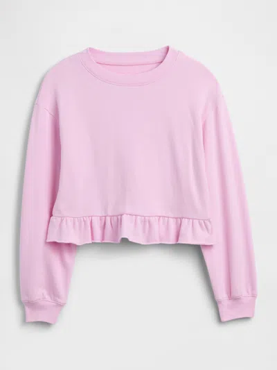 Gap Factory Kids Relaxed French Terry Peplum Sweatshirt In Pink