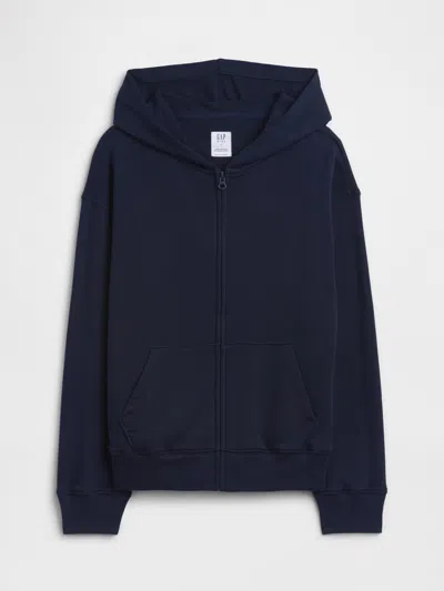 Gap Factory Kids Relaxed French Terry Zip Hoodie In Blue