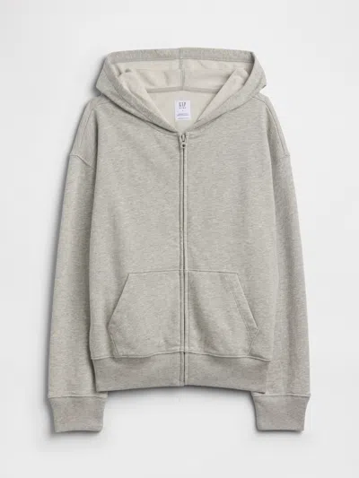 Gap Factory Kids Relaxed French Terry Zip Hoodie In Gray