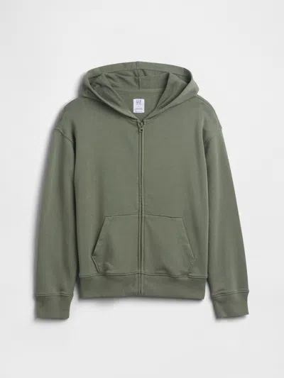 Gap Factory Kids Relaxed French Terry Zip Hoodie In Green